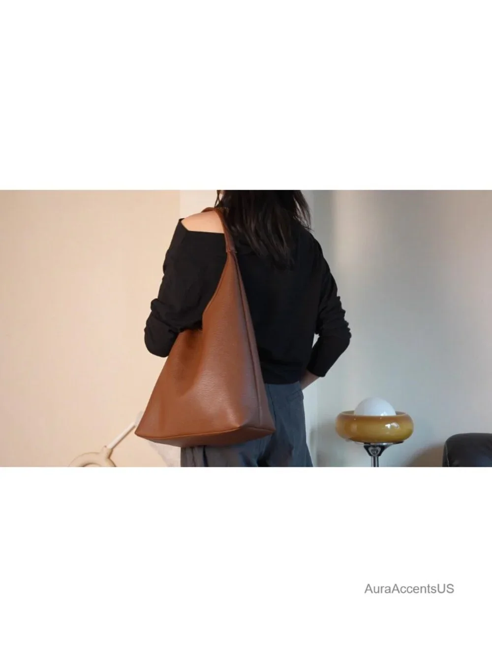 Vegan Leather Hobo Bag for Women Large Slouchy Shoulder Purse with Mini Tote Set